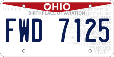OH license plate FWD7125