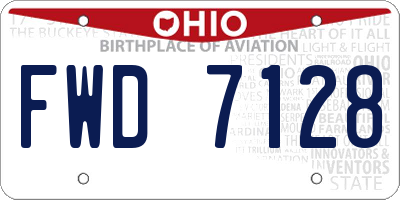 OH license plate FWD7128