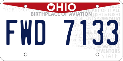 OH license plate FWD7133