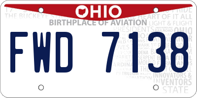 OH license plate FWD7138