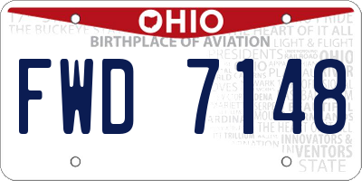 OH license plate FWD7148