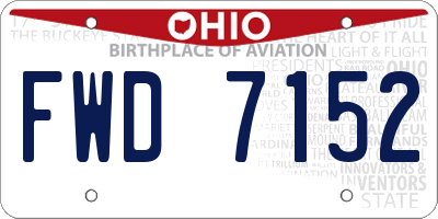 OH license plate FWD7152