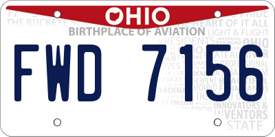 OH license plate FWD7156