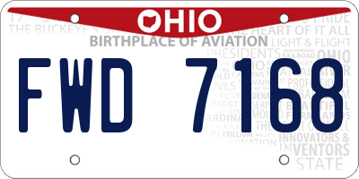OH license plate FWD7168