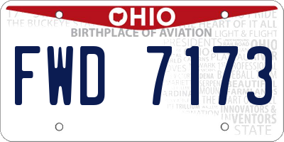 OH license plate FWD7173