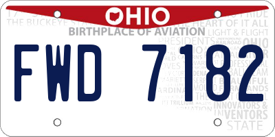 OH license plate FWD7182