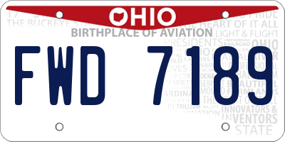 OH license plate FWD7189