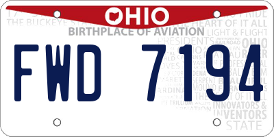 OH license plate FWD7194