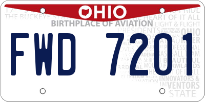 OH license plate FWD7201