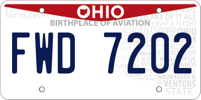 OH license plate FWD7202