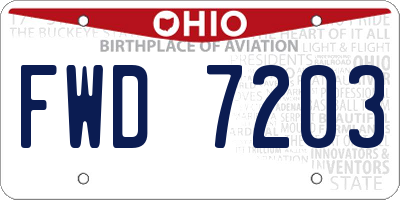 OH license plate FWD7203