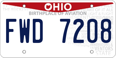 OH license plate FWD7208