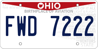 OH license plate FWD7222
