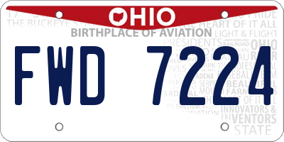 OH license plate FWD7224