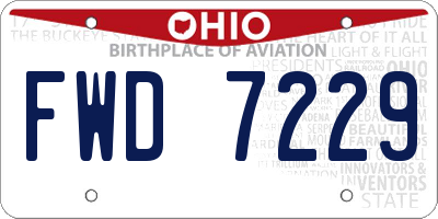 OH license plate FWD7229
