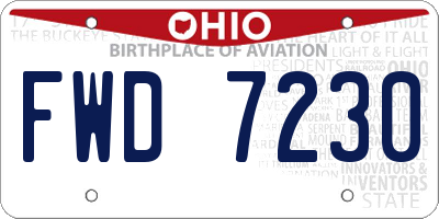 OH license plate FWD7230