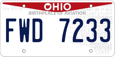 OH license plate FWD7233