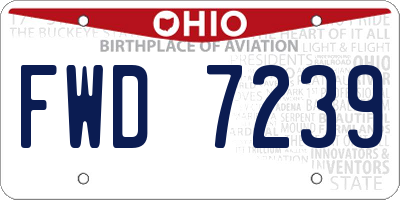 OH license plate FWD7239