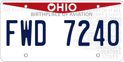 OH license plate FWD7240