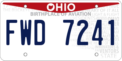 OH license plate FWD7241