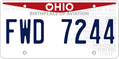 OH license plate FWD7244