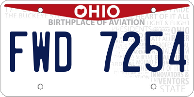 OH license plate FWD7254