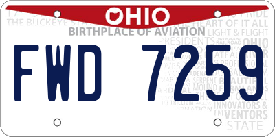 OH license plate FWD7259