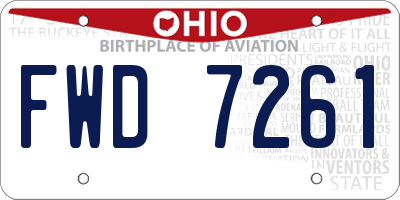 OH license plate FWD7261