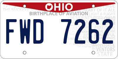 OH license plate FWD7262