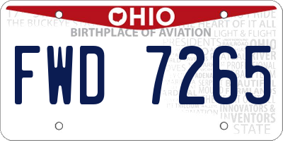 OH license plate FWD7265
