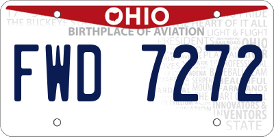 OH license plate FWD7272