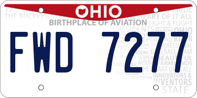 OH license plate FWD7277