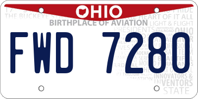 OH license plate FWD7280