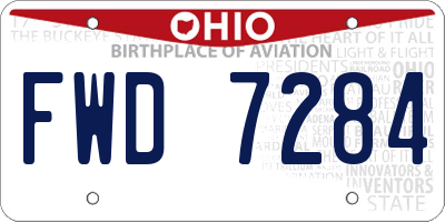 OH license plate FWD7284