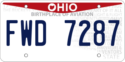 OH license plate FWD7287