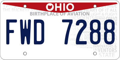 OH license plate FWD7288