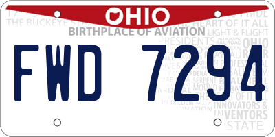 OH license plate FWD7294
