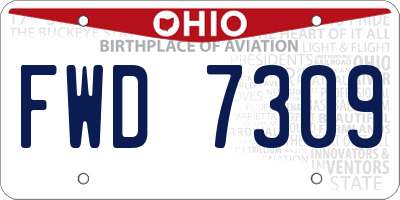 OH license plate FWD7309
