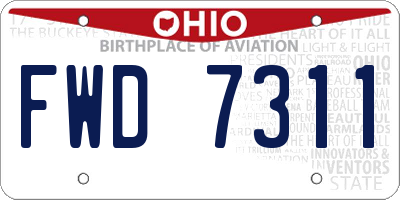 OH license plate FWD7311