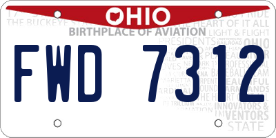 OH license plate FWD7312