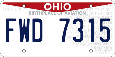 OH license plate FWD7315