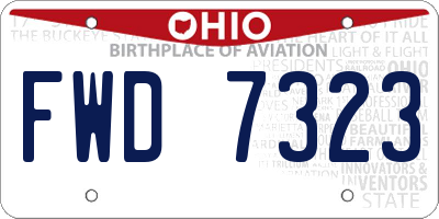 OH license plate FWD7323