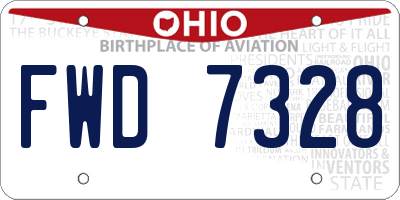 OH license plate FWD7328