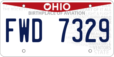OH license plate FWD7329