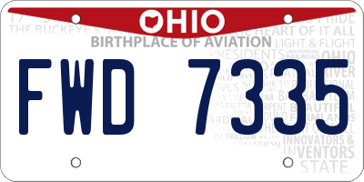 OH license plate FWD7335