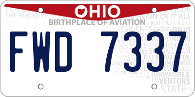 OH license plate FWD7337