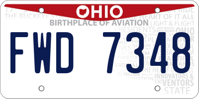 OH license plate FWD7348