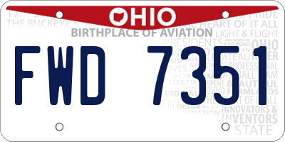OH license plate FWD7351