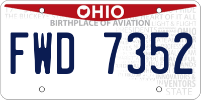 OH license plate FWD7352