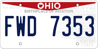 OH license plate FWD7353